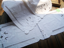 外贸纯棉绣花美式式复古布艺桌旗欧式餐垫盖巾三件套 下午茶 超值