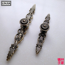 Green bronze European antique retro wardrobe cabinet door drawer handle handle simple furniture pastoral handle 3360