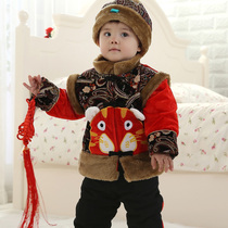 New Year baby Tang suit cotton clothing clothing infant childrens clothing set 4-1-2-3 years old boy baby thick winter clothing