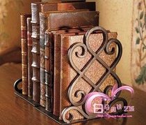 Iron Art Bookshelf Book Clips Desktop Book Support Frame Book by Bookshelf Book Retro Office ornaments School