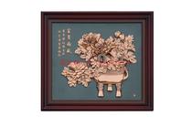 Red copper embossed painting Fugui dingsheng) Xuanguan Mural) Living room Book room Bronze Mural Painting) Huyfeng Tong Lilly
