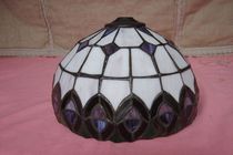 Early manual manual 19 cm old glass lamp shade old lamp chandelier nostalgia objects