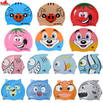 Yingfa children waterproof silicone swimming cap children cartoon animals fashion cute girl boy children swimming cap