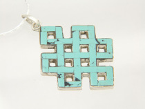 Buddhist supplies natural gemstone collars auspicious knots collars auspicious knots sterling silver pendants turquoise pendants