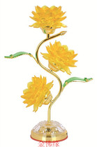 Golden Buddha margin Crystal yellow LED Lotus lamp Buddha supply lamp for Hall lamp lotus lamp lotus lamp Buddha supplies