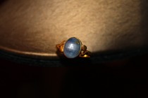 Old 18K gold inlaid natural sapphire ring Old 18K gold natural sapphire ring special price