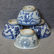 Dealing with ancient playing miscellaneous antiques collection Qing Dynasty old porcelain collection of bamboo leaves of bamboo leaves and small bowls of small tea leaves of old 04