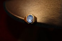 (Qing antique jewelry) old natural star sapphire ring collection special price does not bargain