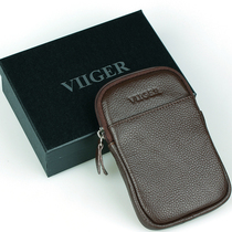 Mens Cell Phone Pocket Ultra Slim Genuine Leather Cow Leather Wear Strap Multifunction 5 5 Inch Zero Wallet Vertical CASUAL BAG