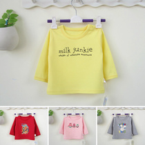 Baby long-sleeved T-shirt bottoming shirt 0-1-2 years old trendy boys clothing autumn clothing male and female baby top pure cotton spring and autumn