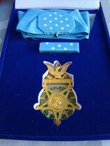 Metal Badge US Congress Honor Medal Lu Jun Honor Badge Chest Badge Blue Ribbon