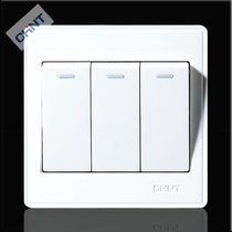 Type 86 Zhengtai wall switch panel socket NEW7E triplex double control switch large wane three open double control