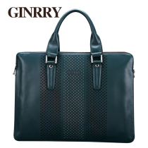 Mens handbag Hollow cowhide mens bag Shoulder bag Mens business briefcase Mens bag fashion Korean version of the tide bag