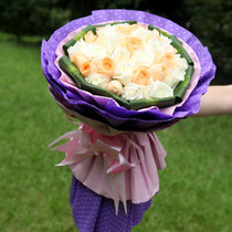 Shanghai Flowers Express Jingan Yangpu Zhabei Flowers City Birthday Order Flower Champagne White Mei 33 Mixed Bouquet