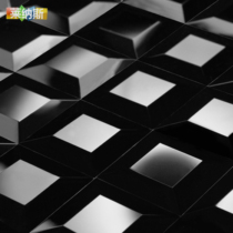(Linus mosaic) black five-sided edged mosaic mirror tile toilet living room building materials Wall