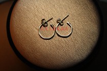 Old foreign trade S925 silver gilt earrings old sterling silver earrings Collection Specials