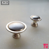 Ancient silver European style antique retro wardrobe door drawer round handle handle Simple furniture pastoral handle 1146