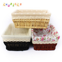 Cool Pin Chengke handmade pastoral wicker storage basket Shoe cover cosmetics box storage basket Fabric basket rattan woven basket
