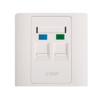 Tsinghua Tongfang ROTA wiring wall type double-hole panel (with spring door CF8602-H)