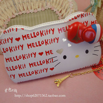 Export Japan-ROK Hello kitty butterfly knot long wallet Korean version Fashion multi-position hands Get money clip women