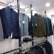 High-grade square aluminum plus mirror clothing display stand Floor clothing rack Clothing store display stand trend new products