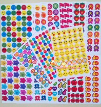 Reward sticker kindergarten baby paste pentagonal star small red flower praise excellent smiley face sticker with 10 sheets