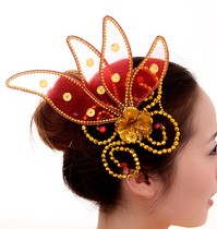 Dance headdress folk dance classical dance modern dance headdress performance floral headdress sequined flower headgear