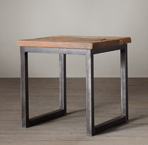 Table Tea Table Iron Art Computer Desk Living-room Simple Square Industrial Wind Solid Wood Side Table Tea Table Log Square Table American