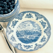 Factory foreign trade export original single European style Blue Castle ceramic Western food serving dish Cup fish plate