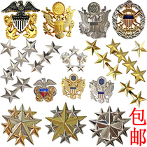 US to rank official 3 stars 4 5 stars with military rank metal badge Shoulder Badge Badge gold