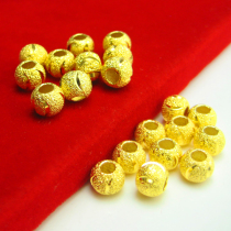 Gold transfer beads G14K gold pure gold Passepartout size men and women braided bracelet necklace jewelry send red