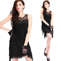 Lan Guifang Black Precisely Rumba Sleeveless Professional Race Streaming Su Short Dress dress Latin dance to serve female adulthood