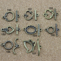 Retro Bronze Accessories Pendant-OT buckle butterfly heart-shaped circle lace handmade DIY material string bead ornaments