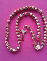 New foreign trade export authentic vintage Cloisonne cross Valentines Day necklace pendant Rosary long rosary