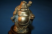 Old stock pure brass ingot Maitreya Buddha giant belly Buddha ornaments study supplies special price