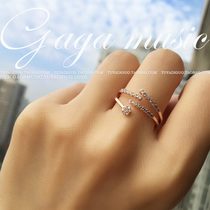 Korean version of the opening Diamond 4-layer winding line retro crystal ring simulation diamond ring zircon small tail ring children