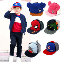 Korean winghouse children plus velvet ear cap cartoon hat men and women duck tongue baby hat autumn and winter