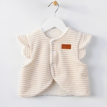 Baby autumn and winter thickened cotton velvet vest men and women baby newborn warm lambskin waistcoat vest 0-12