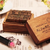 DIY Photo Album Seal Classic Vintage Wooden Box Diary Seal 28 English Alphabet Capital Seal