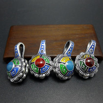 Nepal Tibetan ornaments Tibetan silver card counter enamel retro beads accessories DIY accessories