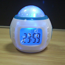 Rocket-like colorful aurora dazzling star projection clock music alarm clock getting up clock creative birthday gift
