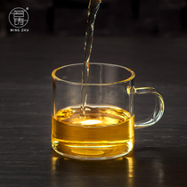 Mingcai thickened heat-resistant glass cup with a tea set transparent small teacup 120ml
