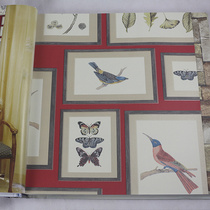 Vintage British country picture frame pattern wallpaper Living room bedroom background wall full of waterproof wallpaper American