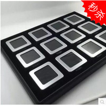 High-grade metal dumb box Diamond box gem box color treasure box bare stone box collection box jewelry props display
