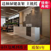 New front desk reception desk Company front desk cashier information desk Bar counter Imitation marble office front desk table