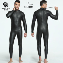 3mm one piece light leather wetsuit triathlon CR super elastic surfing suit high-end blind seam waterproof close-fitting wetsuit