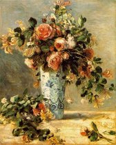New printed DMC cross stitch living room bedroom dining room European oil painting Renoir bottle rose Rose