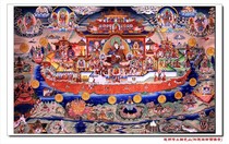 The knot clear Lotus Master Pure Land copper color mountain auspicious mountain portrait hanging painting thangca painting lotus light Palace master yoga