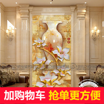 Chinese style art glass 3D jade carving painting craftsmanship entrance porch background home and Wanshixing