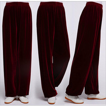 Gold velvet South Korean velvet Tai Chi suit Tai Chi pants new thickened autumn and winter practice pants morning practice pants not down velvet 2022